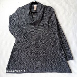 Faded Glory‎ Gray Cowl Neck Raglan Sleeve  Top  2X (18-20W)